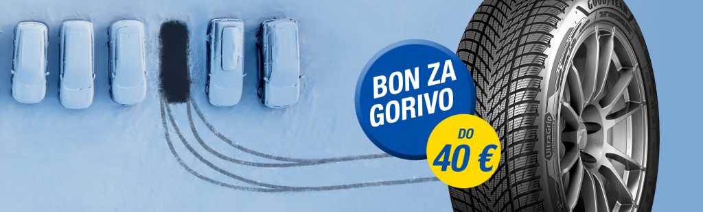Prejmite bon za gorivo do 40 EUR pri nakupu zimskih ali celoletnih pnevmatik